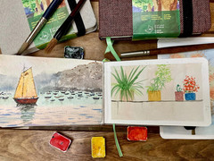 Watercolor Journal, 3.5X5.5”, 140 LB, 300 GSM, Cotton Paper, Cold Press, 24 She