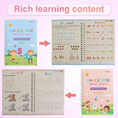 16Pcs Grooved Magic Practice Copybook Set Boys Girls Handwriting Book Practice