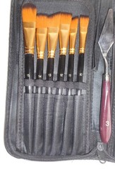 High Quality 16 pcs. Art Paint Brush Kit with Travel Case for Oil/Water Painting