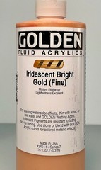 Brand New Golden Fluid Acrylics Iridescent Bright Gold (Fine) Paint 16 oz Bottle