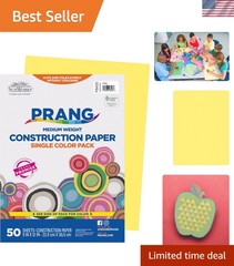 High-Quality Yellow Construction Paper, 9″ x 12″, 50 Sheets for Creative Kids