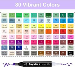 Alcohol Markers,80 Colors Dual Tip Art Coloring Markers Set for Adult Book..