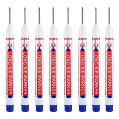 8Pcs/Set 20Mm Deep Hole Long Nib Head Markers for Metal Perforating Pen