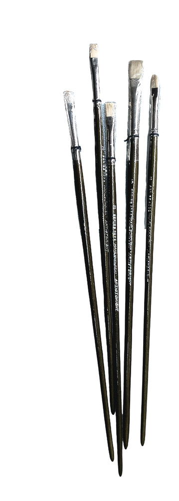 GRUMBACHER MALBOROUGH 4032 ARTIST BRIGHTS HOG BRISTLE 5X NEW OLD STOCK 1980s #3