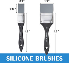 Silicone Paint Brush Set, Lined Edged Flexible Color Shapers, Flat Shaped Painti