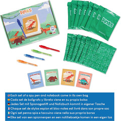 BONNYCO Invisible Ink Pen and Notebook Pack 16, Dinosaur Party Favors for Kids.