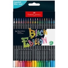 Color Pencils Black Edition 36ct Box:Art Stationery, 2.8mm Point, Wood Material