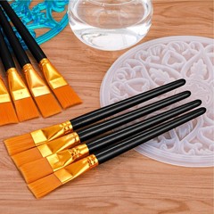 4 Pcs Acrylic Paint Brushes 1 Inch Flat Large 1 inch, Black
