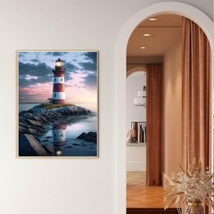 VeGuude Diamond Onesize, Beach and Lighthouse (VG-ZSH-031) [11.8×15.7 inch]