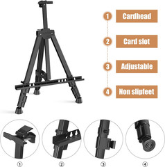 Art Painting Artist Easel Stand, Portable Adjustable Aluminum Metal Tripod Displ
