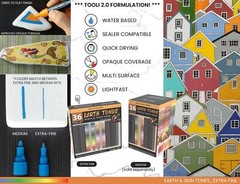 36 Acrylic Paint Markers Paint Pens Skin and Natural Earth Tone Set 0.7mm Extra