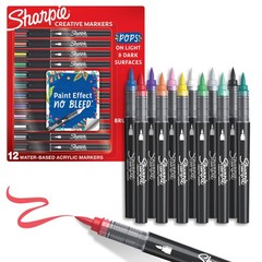 Creative Markers, Water-Based Acrylic, Brush Tip, Assorted Colors, 12 Count –…