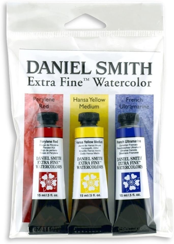 Extra Fine Primary Watercolor Set, 3 Tubes, 15ml, 1.5 Fl Oz (Pack of 1)