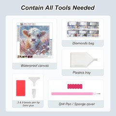 Aicomeon Cow Diamond Art Kits for Adults – Round 12×12 inches, Multicolored