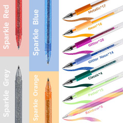 202 Pack Gel Pen for Adults Coloring Books, 104 Artist Pens Include 100 Colored