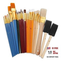 25 PCS All Purpose Paint Brush Set, Beginner, Paint, Craft, Multiple Pack of 25