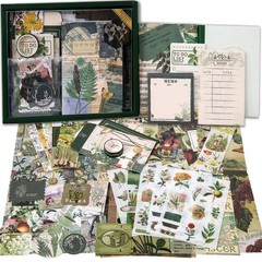Scrapbooking Supplies Kit, Vintage Botanical Aesthetic Scrapbook Kit for Bull…