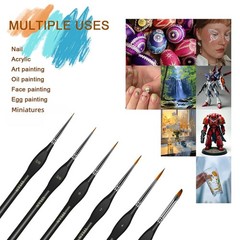 6Pcs Miniature Paint Brushes Set with Triangular Handles for Acrylics, Oils,…