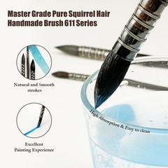 0# Professional Mixed Squirrel Mop Round Fine Tip Watercolor Brush Art Paint