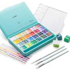 Gouache Paint Set 48 Colors 12g Twin Cup Jelly Non Toxic HIMI Brushes Design
