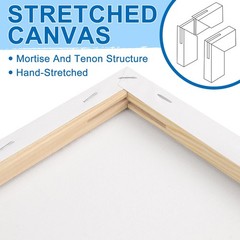 ESRICH Stretched Canvas for Painting, 8 Pack 9×12 Inch 9X12IN 8 Packs, white