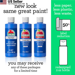 Acrylic Paint 8 Ounce Assorted Colors 20403 White Single Bottle Matte Finish USA