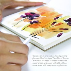 1 PCS Fluid Cold Press Watercolor Block 140lb 300GSM 16×20 Inch 15 Sheets