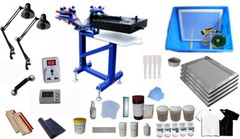 3 Color 1 Station Floor Type Screen Printing Kit Printer with Flash Dryer