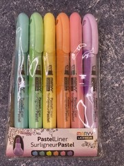 2 Pack Pastel Liner Pen Set Art Supplies, Large Tip, Multiple Colors