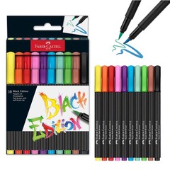 Black Edition Felt Tip Pen with Soft Brush Nib: 10 Colors – Brush Tip Markers…