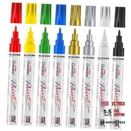 Fine Tip Oil-Based Paint Marker Pen – 8 Colors 0.9mm Fine Nib Permanent