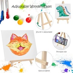 10 Set Canvas Painting Kit, 8 x 10In Canvas Boards with Easels, 12 8 x 10inch