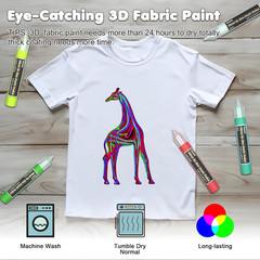 Glow in the Dark Paint, 10 Colors (20 Ml /0.68 Oz) 3D Permanent Acrylic Fabric P