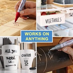 Red Oil-Based Marker Set – 2 Quick Drying Waterproof Pens for All Surfaces