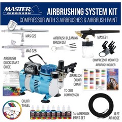 Multi-Purpose Airbrush System with 6 Color Paint Set