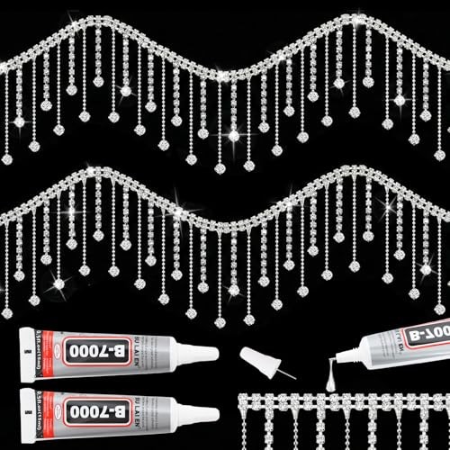 Rhinestone Fringe Sparkling Silver Diamond Crystal Tassel Fringe Trim Chain