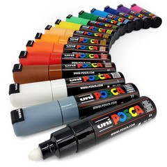 Uni POSCA PC-7M Paint Marker Art Pen Large Bullet Nib Full Range Set of 15