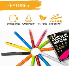 Vibrant Assorted Acrylic Paint Pens – 8 Quick-Drying & Waterproof Markers