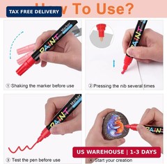 IVSUN Paint Pens Paint Markers, 20 Colors Oil-Based Waterproof Marker Pen Set, N