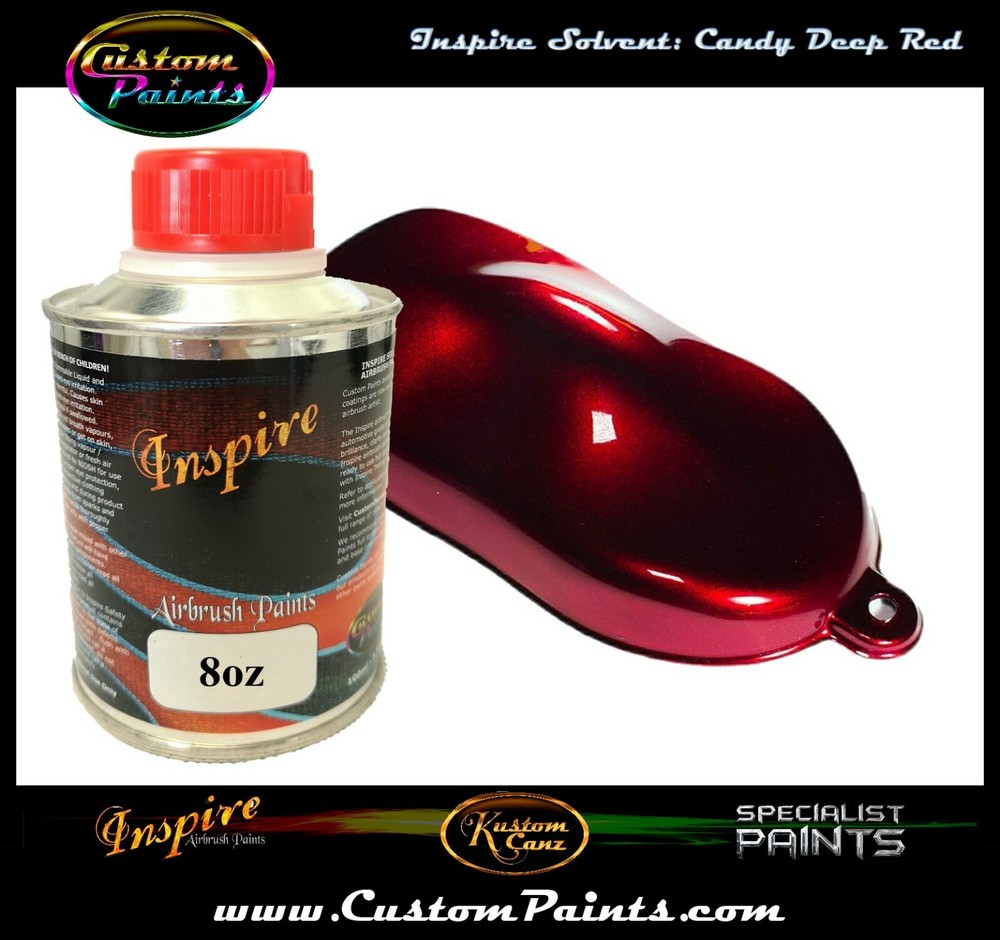 INSPIRE AIRBRUSH CANDY DEEP RED 8oz (SOLVENT), CUSTOM PAINT, HOK, ARTIST