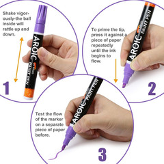 48 Pack Oil-Based Paint Markers Medium Tip – Low Odor Rock Painting Pens for Woo