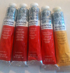 (5 PACK) Winsor & Newton Winton Oil Color Paint BIG Tubes 200 ml 6.75 oz Reds