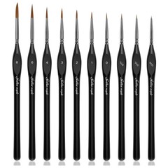 Detail Paint Brushes Set 10pcs Miniature Brushes for Fine Detailing & Art Pai…