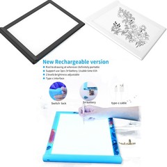 POXIN A4 Light Box Tracing Pad, Dimmable, 2 Way Power, Black, Art Drawing