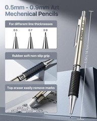 30-Piece Mechanical Pencil Set with Leather Bag – Perfect for Artists & Drafting