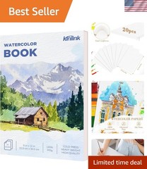 140lb Cotton Watercolor Paper Pad 9×12 – 20 Sheets for Mixed Media Masterpieces