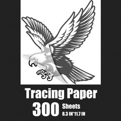 300 Sheets A4 Tracing Paper, White Translucent Sketching Paper for Pencil Ink Ma