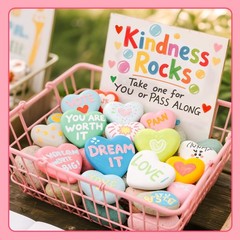 15 Pcs Heart-Shaped Rocks for Painting, 2in Natural River Rocks to Paint, Fla…