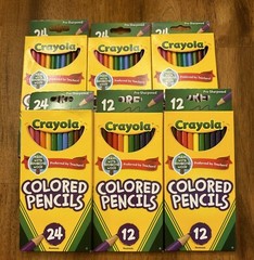 Crayola Colored Pencils Bulk Lot Of 6 Packs, 24 Count Classroom Supplies, 120