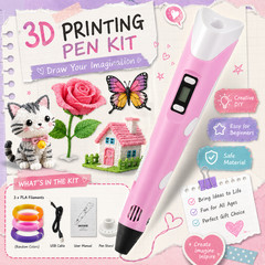 3D Printing Drawing Pen LED Display PLA Filament DIY Art Craft Kids Gift Kit